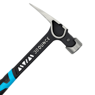 OX Pro 30 - Oz Ultrastrike Framing Hammer: Milled Face, Straight Claw, Robust Power, Vibration Dampening Bridged Neck, One Piece Steel Handle, Non - Slip Grip, Safety Features for Ultimate Durability - Carbour Tools