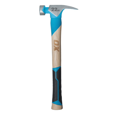 Pro 22 - Ounce Milled Face Framing Hammer | Straight Hickory Handle w/ TPR Grip - Carbour Tools