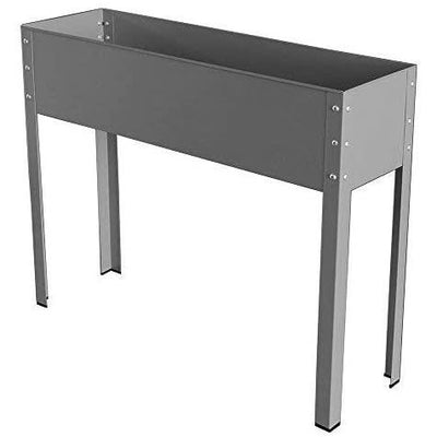 Bio Green Raised Planter Bed - MHF Freising - Galvanized and Powdercoated Metal, Drainage System, 40 Inches by 12 Inches, 31.5 Inches Tall - Carbour Tools
