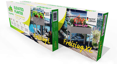 Bio Green Raised Planter Bed - MHF Freising - Galvanized and Powdercoated Metal, Drainage System, 40 Inches by 12 Inches, 31.5 Inches Tall - Carbour Tools