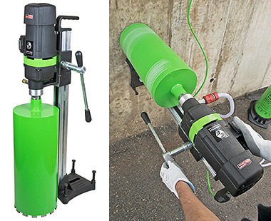 CS Unitec DBE 201 8" Heavy Duty Concrete Core Drill 110V - Wet Diamond Core Drilling Rig - For Concrete, Brick, Block, and Stone - MADE IN GERMANY - Carbour Tools