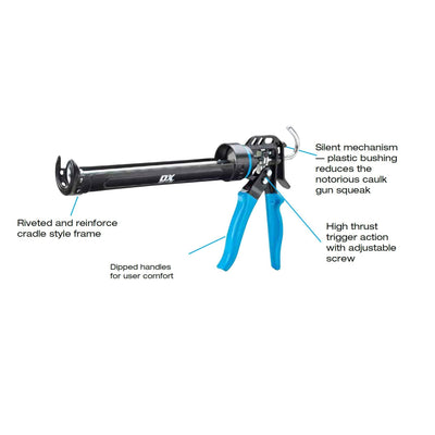 Heavy Duty Dripless Sealant/Caulk Gun - 10 Ounce - Ox Tools - Carbour Tools