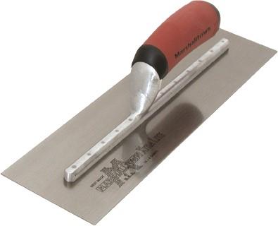 Marshalltown Finishing Trowel, 14 Inch by 3 Inch, Perfect for Spackling, Concrete, Sheetrock, Stucco, EIFS, and More, High Carbon Steel Blade With Durasoft Curved Handle, Xtralite Mounting - Carbour Tools