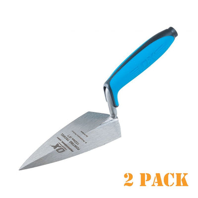 Masonry Pointing Trowel - Philadelphia Pattern, Forged Steel, 6 or 7 Inch (PK 2 Trowels) - Ox Tools - Carbour Tools