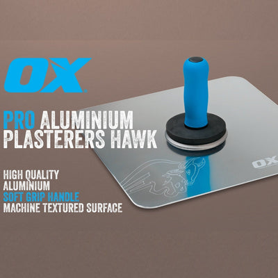 Plaster Hawk - 13 Inch Square, Aluminum - Ox Tools - Carbour Tools