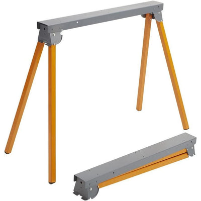 Steel Sawhorse - Heavy Duty, Folding, All Steel Construction - 33" H x 36" L x 3.5" Wide Worktop - Carbour Tools