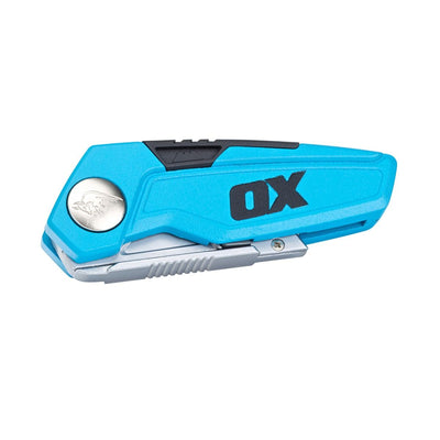 Utility Knife - Folding, Fixed Blade, On-Board Blades Storage (PK 3 Knives) - Ox Tools - Carbour Tools