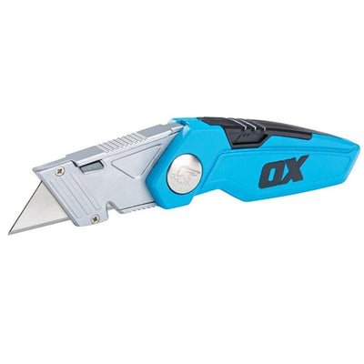 Utility Knife - Folding, Fixed Blade, On-Board Blades Storage (PK 3 Knives) - Ox Tools - Carbour Tools